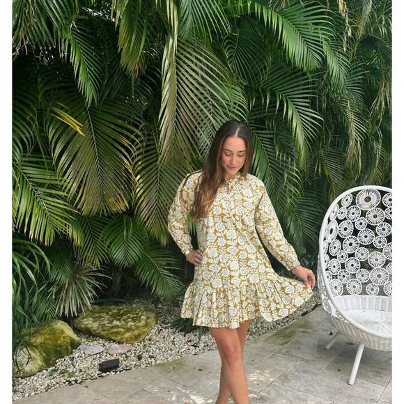 NEW JUST DARVINY serena floral mini dress in cotton fields - Picture 5 of 8